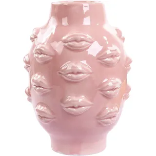 Romehaha Keramik Körper Vase, Lippen Vase, Tischdekoration, Moderne Bauernhaus Dekoration, Blumenvase für Zuhause, Büro, Geschäfte, 16.5x12cm(Pink)