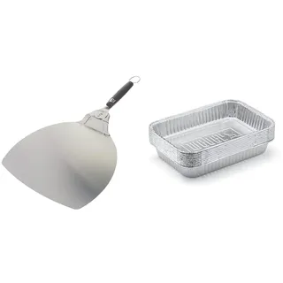Weber Pizzaheber, aus Edelszahl, platzsparend & 6415 Small 7-1/2-Inch-by-5-inch Aluminum Drip Pans, Set of 10