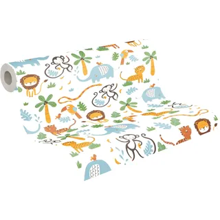 ascreation Vliestapete Little Love 64 cm x 10 m PVC-frei bunt/gelb/grün/blau/weiß 381152