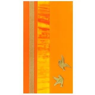 Pracht Creatives Hobby 7073-20075 Verzierwachsplatten Mix orange / gold, 3 halbe Wachsplatten, ca. 200 x 50 x 0,5 mm, Wachsstreifen und Sonderzeichen, zum Modellieren und Verzieren von Kerzen