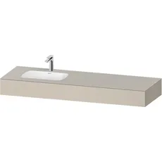 Duravit Qatego Einbauwaschtisch mit Konsole, 1600x550x170mm, Becken links, QA46930, Farbe: taupe supermatt