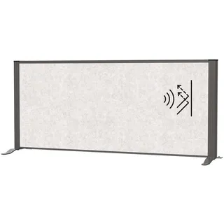 MAUL Tisch Trennwand Akustik MAULconnecto 120x50 cm | Raumteiler für Schreibtisch, Sideboard | Raumtrenner mit Standfüßen | Akustikvlies (4000 g/m2) als Sichtschutz und Schalldämmung