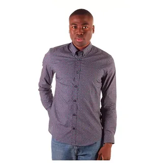 Ben Sherman Mini Foulard Print Langarmhemd - Blue - L