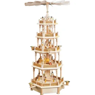 Erzgebirgische Volkskunst Richard Glässer GmbH Glässer Erzgebirge Pyramide Christi Geburt natur Spielwerk 70 cm