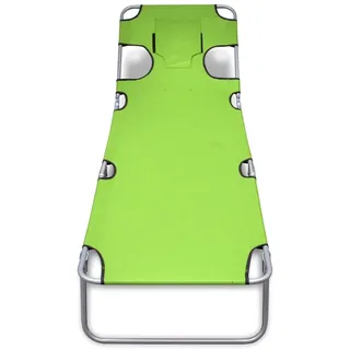 vidaXL Sonnenliege Klappbar mit Kopfstütze Verstellbar Apfelgrün - Grün