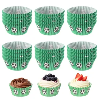 600 Stk Muffinförmchen Papier, Fußball Design Cupcake Förmchen | Muffin Backform,Mini Muffins Papierförmchen,Muffinform Papier,Muffin Papierförmchen für Hochzeit Halloween Geburtstag Party