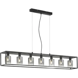 Fischer & Honsel Pendelleuchte ISKA 7-flammig schwarz Hängelampe - Schwarz