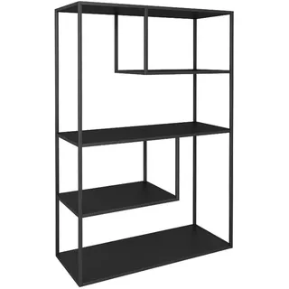 [en.casa] Bücherregal Sievi 126 x 85 x 35 cm Schwarz