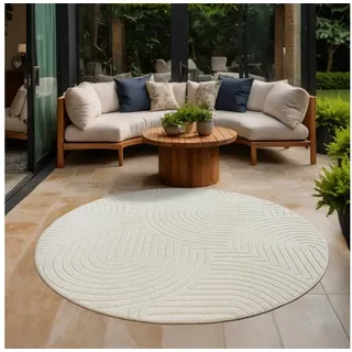 Sanat Berlin Outdoor-Teppich Ø 150 cm beige