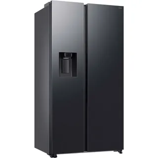 Samsung RS70F65KDFEF Side-by-Side Kühl-Gefrierkombination, AI Kühlschrank mit Gefrierfach, 178 cm, 640 l, Eis-/Wasserspender mit Wassertank, AI Energy Mode, Metal Cooling, Black Steel