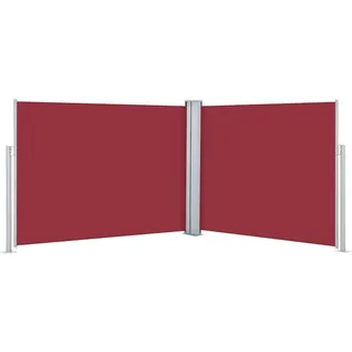 vidaXL Seitenmarkise 140 x 1000 cm Rot Polyester
