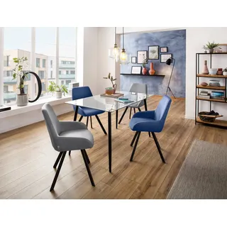 INOSIGN Glastisch »Danny, TOPSELLER!« Esstisch, Glastisch, OTTOs Choice, Esstisch Breite 140 cm, Metallapplikationen, modernes Design, farblos