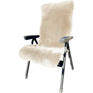 Heitmann Felle Überwurf »Lammfell-Auflage für Garten- und Campingstühle, Sitzauflage« geschorenes Lammfell, warm & kuschelig, perfekt für Garten und Camping, beige