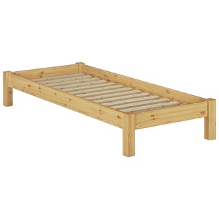 Erst-Holz Futonbett Kiefer massiv 100x200 Einzelbett Holz Bettrahmen Federleisten-Rollrost 60.35-10FL