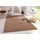 Gr 4 braun B 160cm H 7mm L 240cm Kunstfaser Teppiche Teppich Kurzflor Läufer uni gekettelt