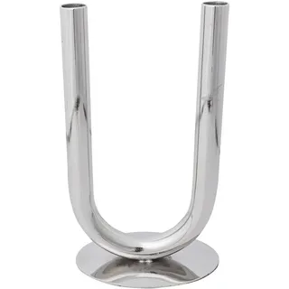 Creativ deco Dekovase in U-Form, silberfarben