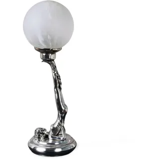 Tischleuchte Art Deco Frauenfigur Leuchte Tischlampe Kugelschirm Nachttischlampe