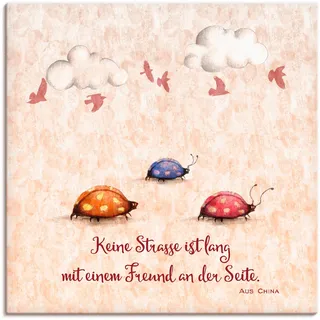 Artland Wandbild »Lebensweisheit Freunde«, Tiere, (1 St.), als Alubild, Outdoorbild, Leinwandbild, Poster, Wandaufkleber, beige