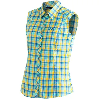 Maier Sports Funktionsbluse "Paloma" ärmellose Damen Bluse, sommerliches Blusen-Shirt, Karobluse, Reg. Fit, pastellgelb