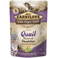 Carnilove cat pouch rich in Quail enriched w/Dande