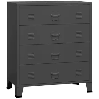 vidaXL Industrial Kommode mit Schubladen Anthrazit 78x40x93 cm Metall