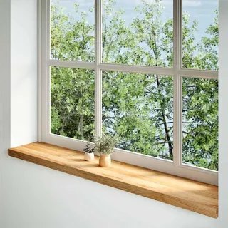 vidaXL Fensterbänke 2 Stk. Hellbraun 140x25x2 cm Massivholz Eiche - Braun