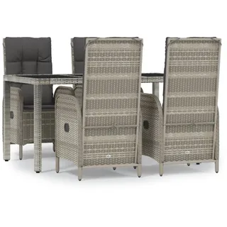 vidaXL Garten-Essgruppe 5-tlg. Grau