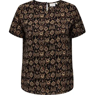 Kurzarm Damen Design Bluse Curvy Plus Size Shirt Große Größen Übergröße | 46