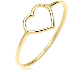 Elli PREMIUM Ring Damen Herz Geo Minimal in 375 Gelbgold