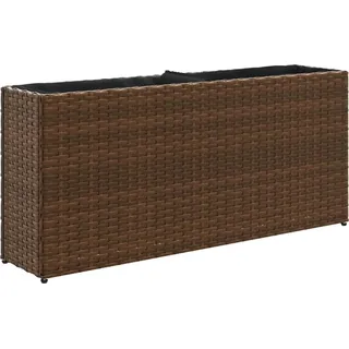 vidaXL Hochbeet mit 2 Fächern Braun 90x20x40 cm Poly Rattan - Braun