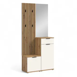 HBZ Xora Garderobe Garderobenschrank 88x195x35 cm Weiß
