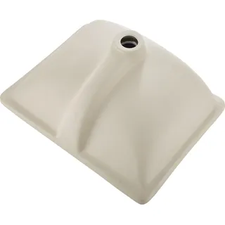 SucceBuy Unterbauwaschbecken aus Keramik 515 x 385 mm, rechteckige Spüle mit Überlaufloch, moderne Unterbauspüle für kompakte Räume, weißes Badezimmerwaschbecken