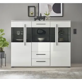Home Affaire Vitrine Cantara 160 x 42 x 126 cm Weiß