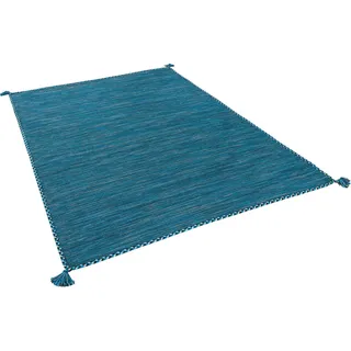 Pergamon Natur Teppich Kelim Prico Petrol 200x300cm
