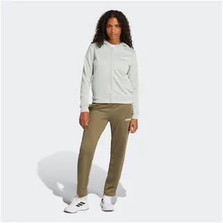 adidas Sportswear Trainingsanzug »W LINEAR TS« 2 Stk. zweiteiliges Set, für Laufen, aus Polyester, mit Rippbündchen, grau