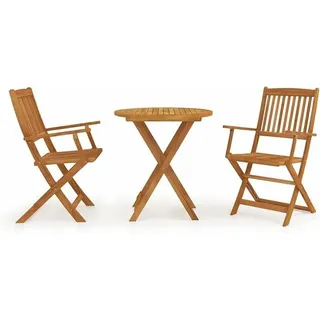 3-TLG. Garten-Essgruppe Klappbar Massivholz Akazie, Esstisch Mit Stühlen Set, Gartenmöbel Sitzgruppe, Balkon Möbel, Gartenlounge Set, Terrassenmöbel, Balkonmöbel Set - 3058255