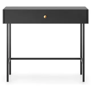 Selsey Schminktisch Divenos Schwarz 93 cm , Metall , 1 Schubladen , Rechteckig , 93.2x79x39 cm , Wohnzimmer, Wohnzimmertische, Konsolentische