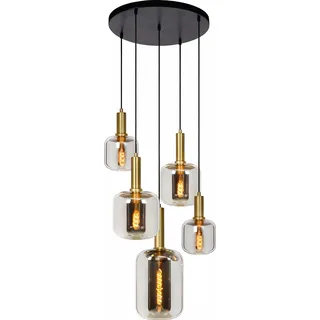JOANET - Pendelleuchte - Ø 66 cm - 5xE27 - Rauchglas - Gold