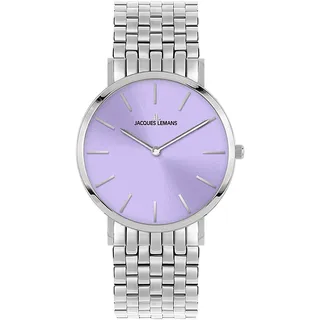 Jacques Lemans Quarzuhr »Nizza« Armbanduhr, Damenuhr, Edelstahlarmband, Glas mit Saphirbeschichtung, silberfarben