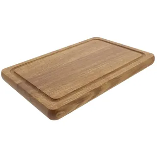 6X HOFMEISTER® Schneidebrett Eiche massiv – Holzbrett mit Unikat-Maserung, klingenschonend, Handarbeit – mit Saftrille, 30 x 20 x 2 cm