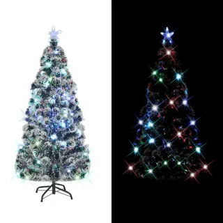 vidaXL Künstlicher Weihnachtsbaum mit Ständer/LED 150 cm Fiberoptik