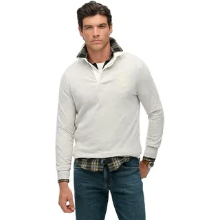 Superdry Vintage Athletic Rugby Langarm-polo - Cadet Grey Marl - XL