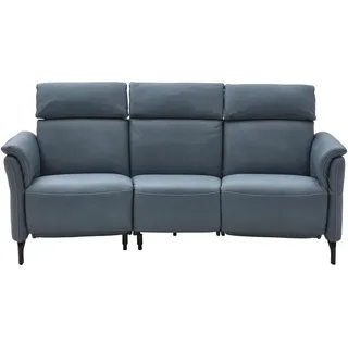 Dieter Knoll Trapezsofa , Graublau , Leder , Echtleder , Nappaleder, Longlife-Leder , 221x103x95 cm , Typenauswahl, Fußauswahl, Lederauswahl, Stoffauswahl , Wohnzimmer, Sofas & Couches, Sofas, Ledersofas
