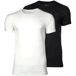 T-Shirt GANT "T-Shirt C-NECK T-SHIRT 2-PACK 2er Pack", Herren, Gr. 3XL, schwarz (schwarz, weiß), Obermaterial: 100% Baumwolle CO., Shirts T-Shirt