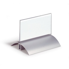 Durable Tischnamensschilder Acryl (mit Einsteckschildern und Metallfuß, 52 x 100 mm) 2 Stück, transparent, 820019