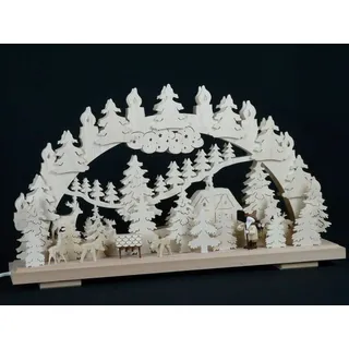 Schwibbogen Rehe mit Futterraufe Größe =50x29cm NEU Erzgebirge Lichterbogen