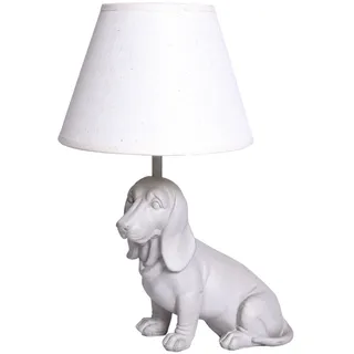 Tischlampe Dackel lampe Landhaus Tischleuchte weiss Dachshund lampe Hundefigur
