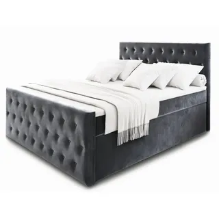 masseno Boxbett mit Bettkasten ¦ grau , Maße (cm): B: 180 H: 120