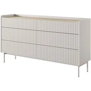 Masseno Sideboard Livello 153/82/38 cm mit 6 Schubladen Beige , Holzwerkstoff , 153x82x38 cm , Kleinmöbel, Kommoden, Sideboards