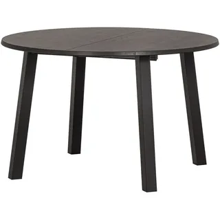 Livetastic Esstisch , Schwarz , Holz , Eiche , massiv , oval , eckig , 120x75x120-200 cm , ausziehbar , Holzmöbel, Holztische, Esstische Holz, Massivholztische